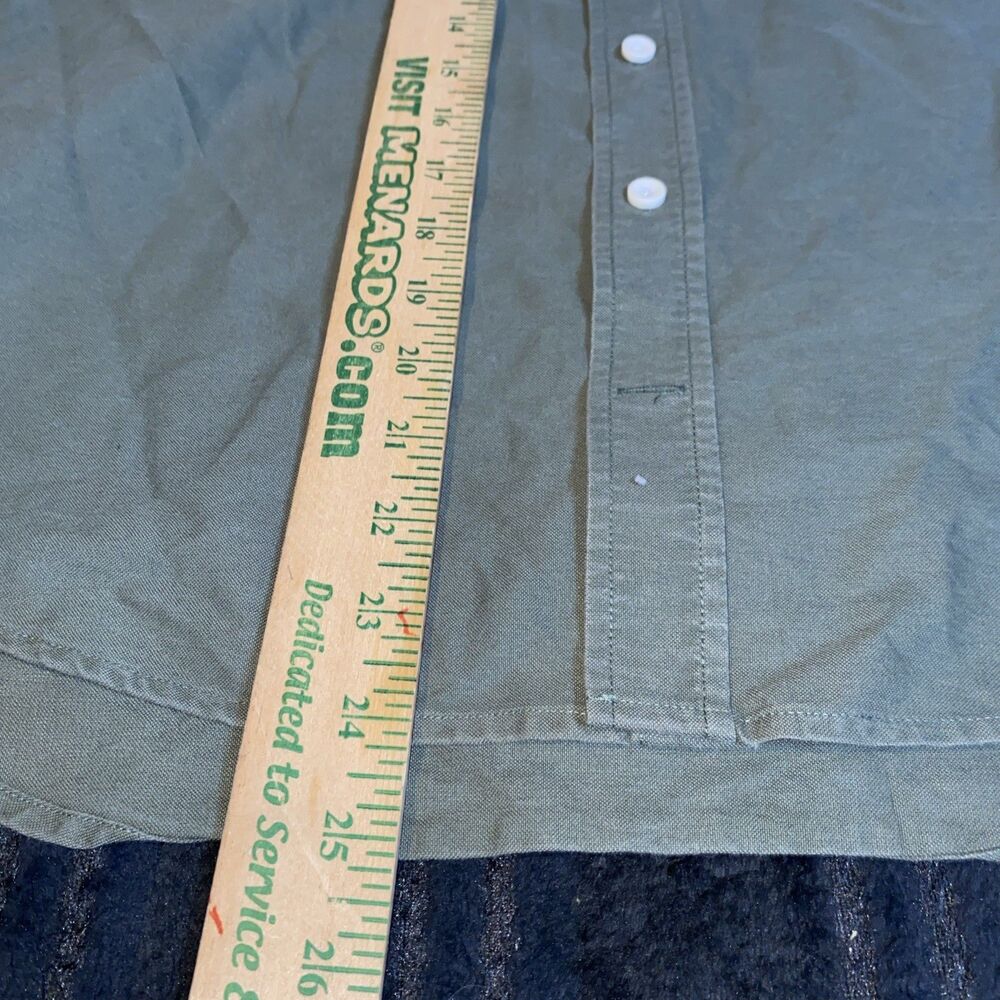 Taylor Stich Army Green Long Sleeve Shirt Men's 38 Preppy Button Down Casual - Picture 8 of 8